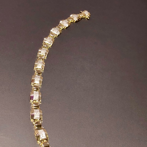 Mens real diamond custom made bracelet NOT CZ mot fake Best gift huge sale Wow! - Picture 5 of 6